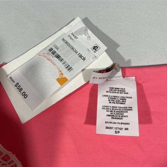 NWT Becca [ Small ] Delilah Avery Crochet-Side Bikini Bottoms in‎ Coral - Picture 6 of 11